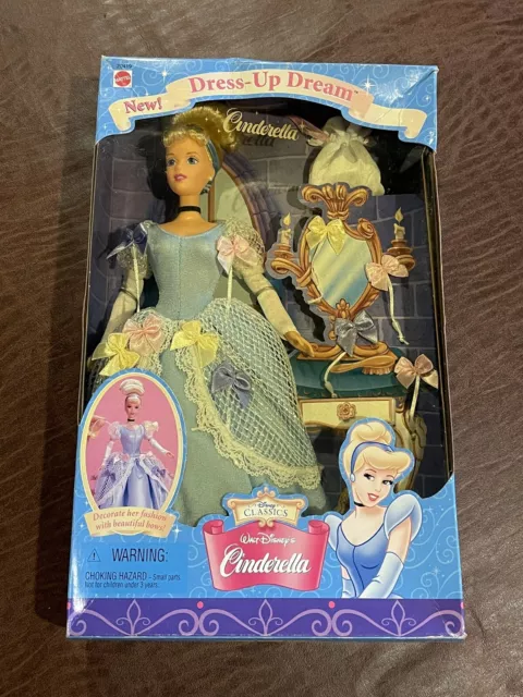 1998 Mattel Disney Dress Up Dream Cinderella Doll NIB