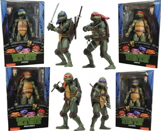 NECA TMNT Teenage Mutant Ninja Turtles 1990 Movie 7" Action Figure Movable Toys