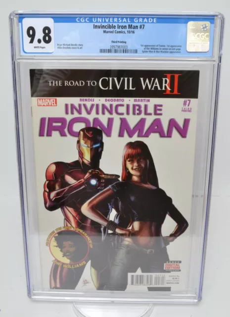 INVINCIBLE IRON MAN #7 3rd Printing CGC 9.8 Variant Cover 1st RiRi Williams