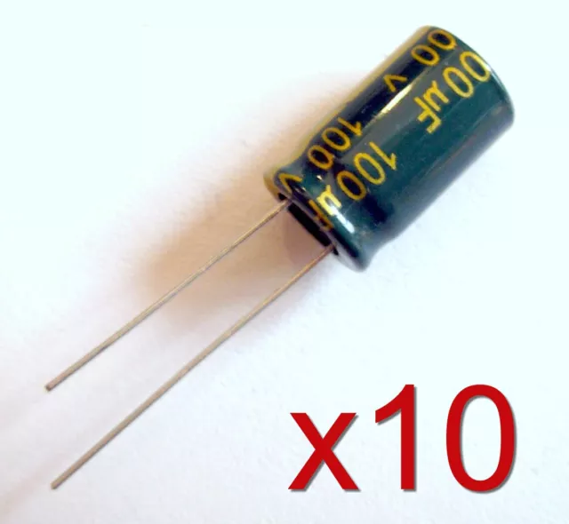 10x Condensateur 100V 100uF électrolytique Aluminium Radial capacitor 10x16mm