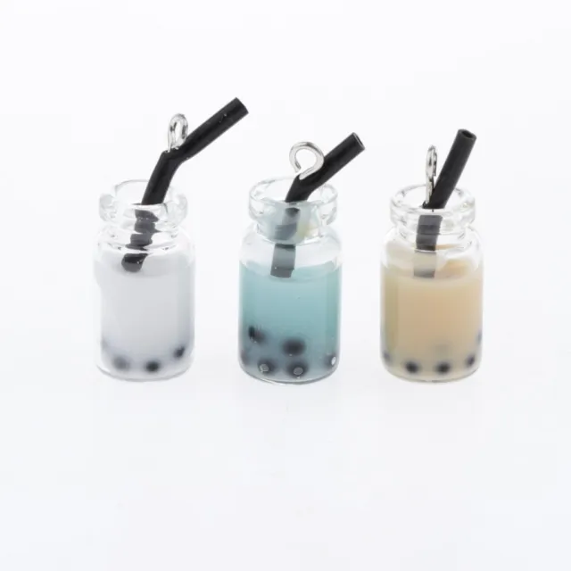 20 Stück Perle Milch Tee Design Harz Charms Anhänger Schmuck DIY Basteln 2