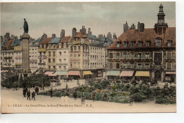 LILLE - Nord - CPA 59 - la grand'Place - le grand marché aux Fleurs