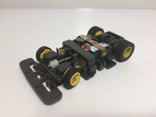 TYCO TCR 1991 (1) Slot Less WIDE CHASSIS Yellow wheels BRAND NEW UNUSED & TESTED