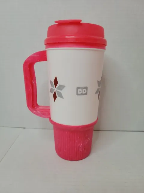 Dunkin' Donuts Plastic Insulated Coffee Travel Cup Mug w/ Lid 2015 Whirley 24oz