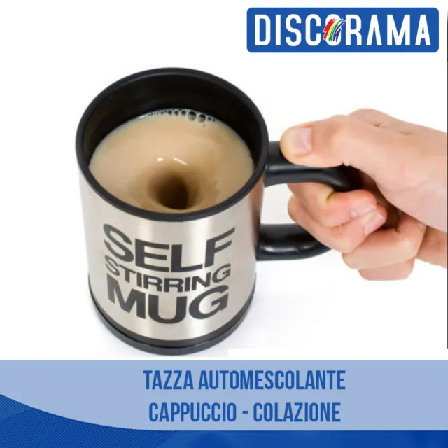Tazza Automescolante Bicchiere Self Mug Shaker Cappuccino Latte Colazione Caffe'