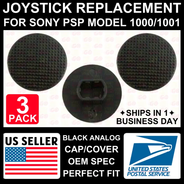 3PCS Black Analog Joystick Stick Cap Cover Thumb Grip Button For PSP 1000 1001