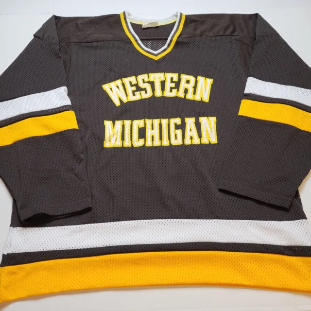 Vtg Western Michigan University Hockey Jersey Mens 2XL WMU Koronis USA 90s N74