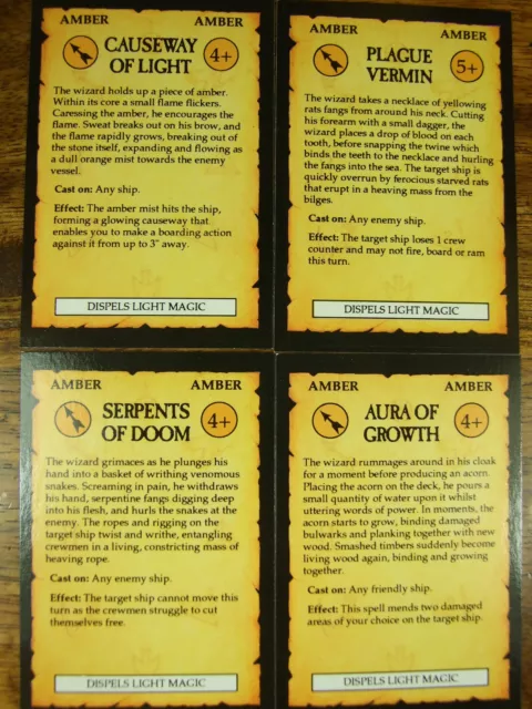 4 Oop Man O War Amber Magic Cards (944)