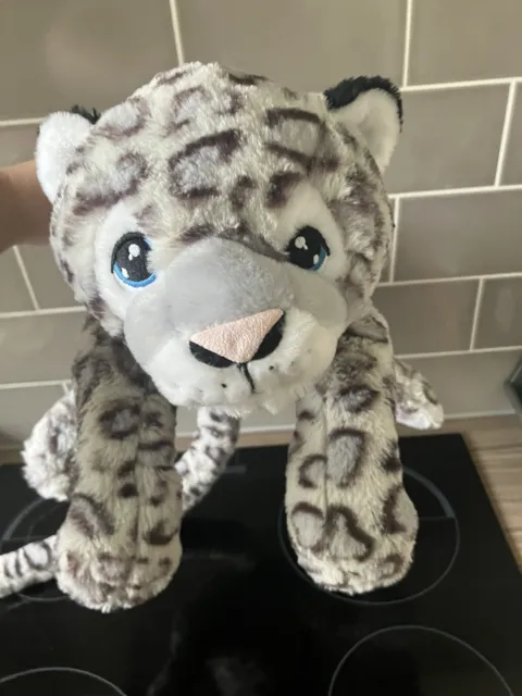 Keeleco Snow Leopard Large Soft Toy Plush Cute Beautiful Blue Eyes Adorable Keel