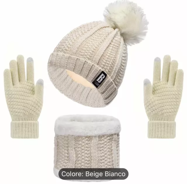 Set Di Sciarpa Guanti Cappello Sciarpa Collo Spedizione Gratuita