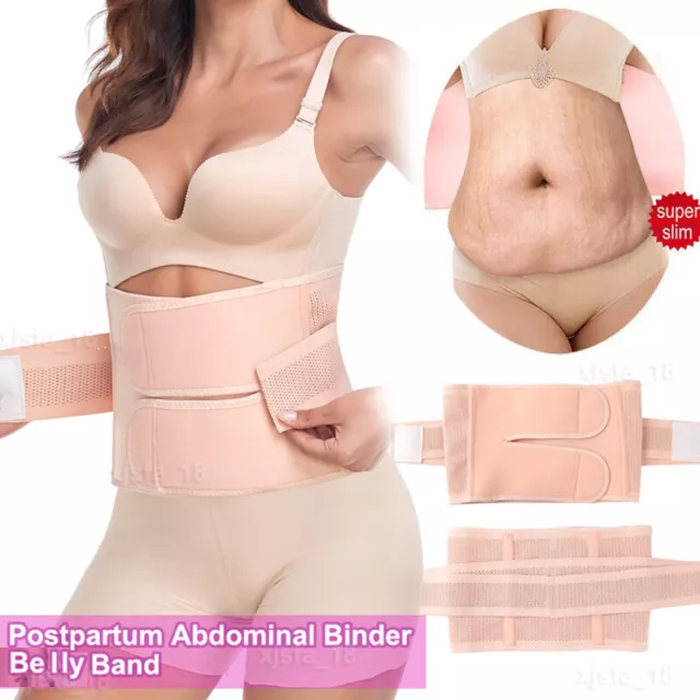 Postpartum Postnatal Abdominal Support Belly Belt After Pregnancy Black  Wrap