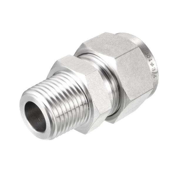 Compression Tube Fitting, 1/2 NPT Male x Ф3/4" Tube OD with Double Ferrules