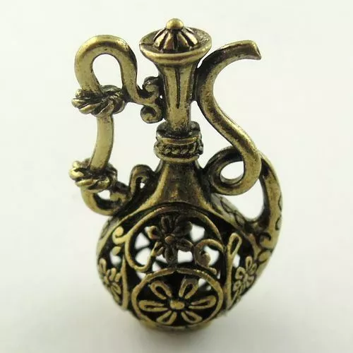 6pcs Vintage Bronze Alloy Hollow Wine Pot Flagon Pendant Charms DIY Accessories