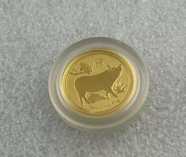 2019 Australian 1/20oz GOLD Year of the Pig $5 Uncirculated Coin - Perth Mint -