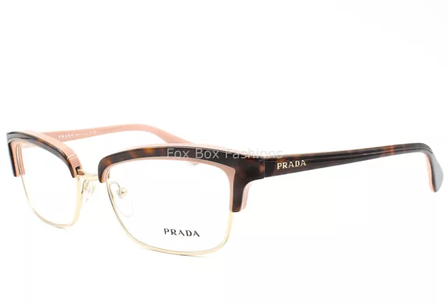 Prada VPR 21P MAL-1O1 Eyeglasses Glasses Brown Tortoise on Pink 53-17-140 w/case