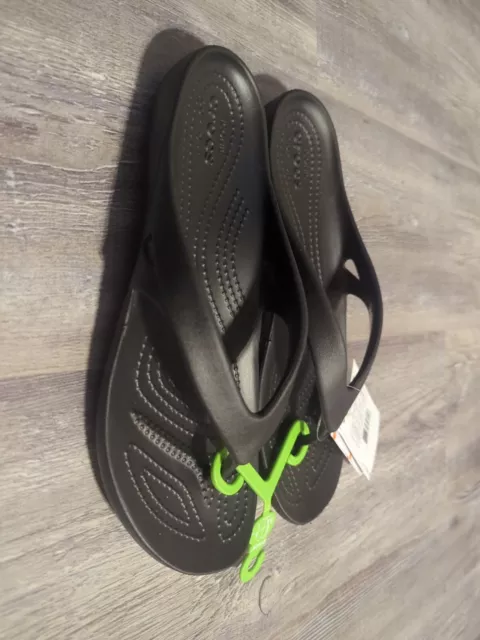 Crocs Kadee II Women's Flip-Flops - Black, US Size 8 Brand New Iconic Comfort