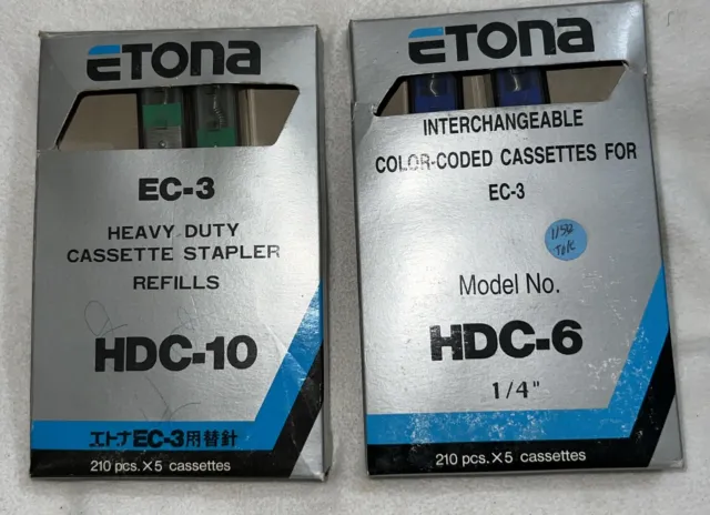 ETONA EC-3 Heavy Duty Cassette Cartridge HDC-6 x2 HDC-10 X2 Lot of 4 Cartridges