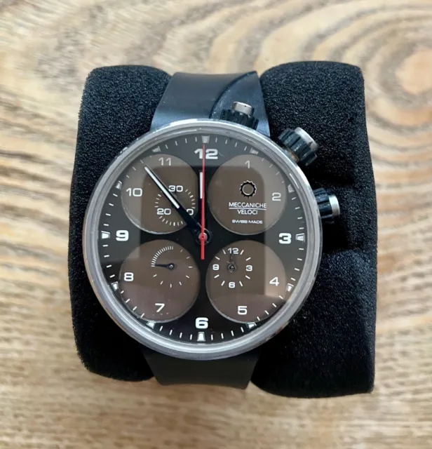 Meccaniche Veloci Men's Watch Quattro Valvolve 44MM Leather Band