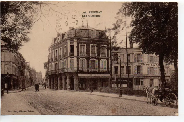 EPERNAY - Marne - CPA 51 - shops - hotels de la rue Gambetta - coupling