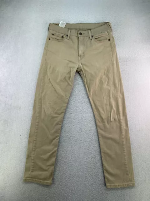 Pantalones de mezclilla para hombre Levis 513 30x32 ajustados beige rectos en dificultades rasgados