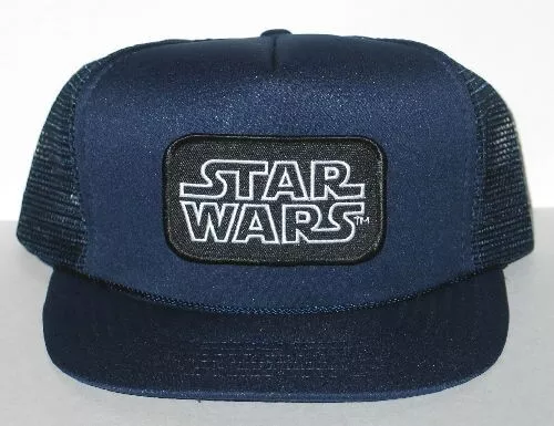 Star Wars original Name Logo Patch on a Black Baseball Cap Hat NEW UNWORN