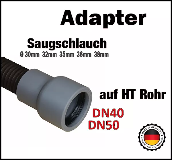 Adapter Staubsauger - Absaugschlauch auf HT Rohr D40/ DN50 - Werkstattabsaugung