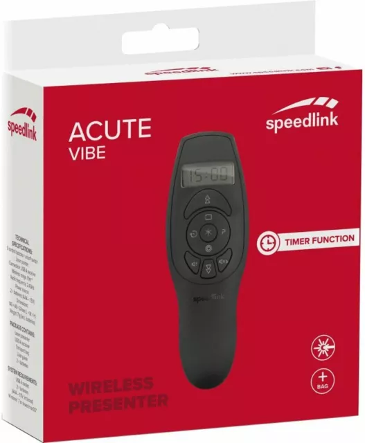 Speedlink AcuteVibe Wireless Presenter Fernbedienung Laserpointer PowerPoint 080