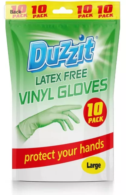 Duzzit latex free vinal gloves medium size.