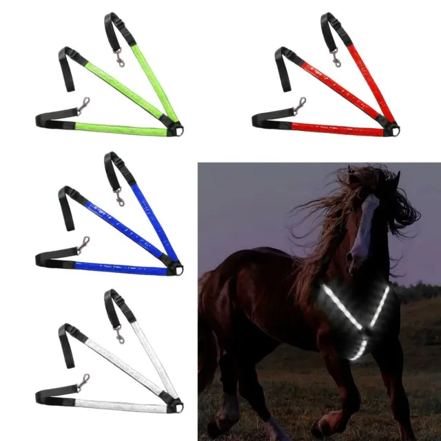 Outdoor Adjustable LED Horse Breastplate Collar Equestrian Safety Equipment