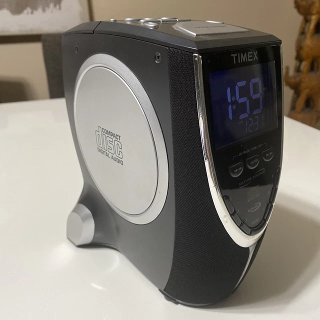 TIMEX T625B AUTOSET TripleAlarm CD Clock Radio w/ Nature Sounds