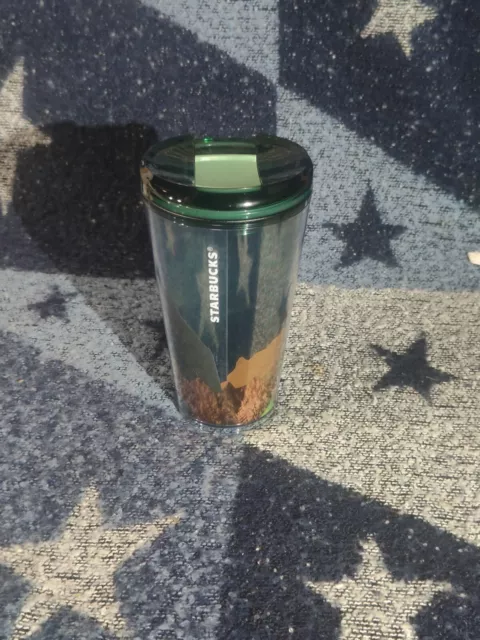 Starbucks Sunset Mountains Forest Tumbler Travel Mug Cup 16 oz