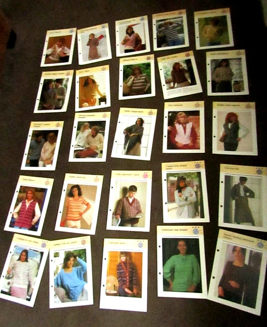 Joblot Bundle of 25 mainly Womans Knitting Patterns sweaters/tops/cardigans etc