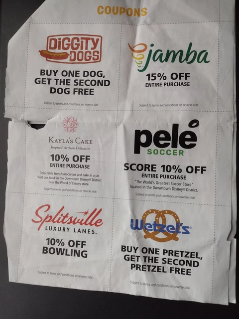 Disneyland Coupons Downtown Disney Food Beverage Retail Stores Anaheim, CA