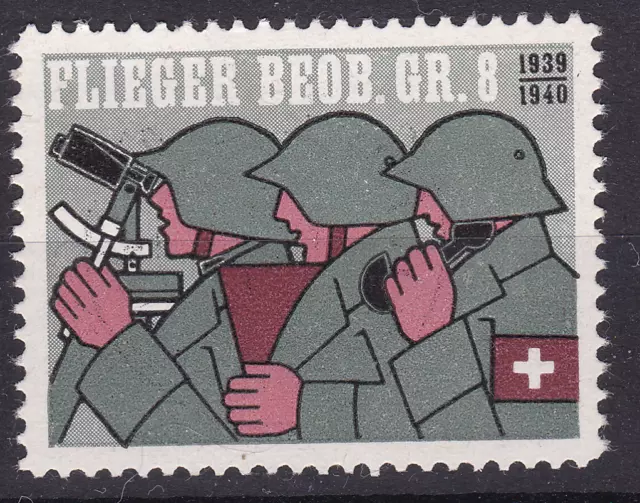 Schweiz. Soldatenmarken. 1939. Flieger-Beobachter Gruppe 8, postfrisch