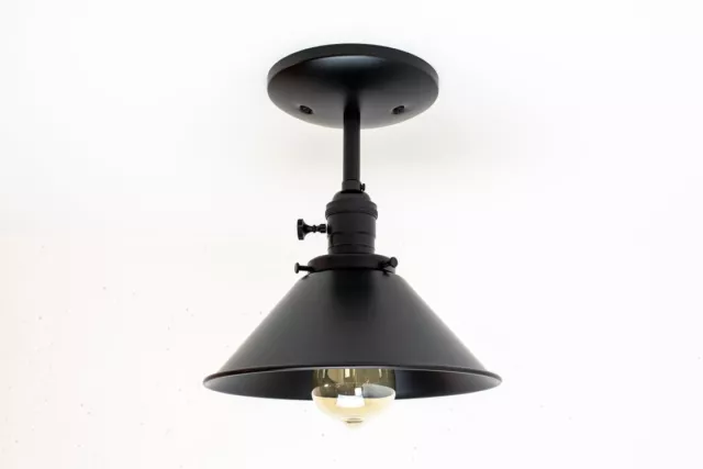 Mid Century Solid Brass Black Ceiling Light Modern Ceiling Industrial Lighting