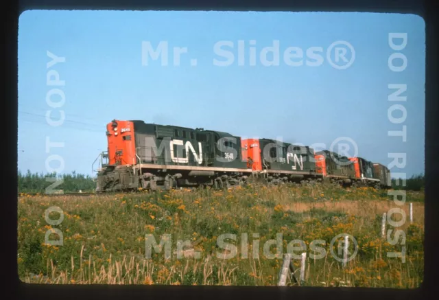 Duplicate Slide CN Canadian National MLw/ALCO RS18 3648 & 3 Action