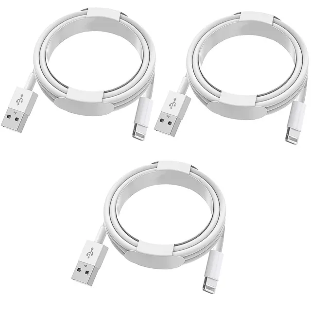 3-PACK OEM USB Data Fast Charger Cable Cord For Apple iPhone 5 6 7 8 X 11 12 MAX