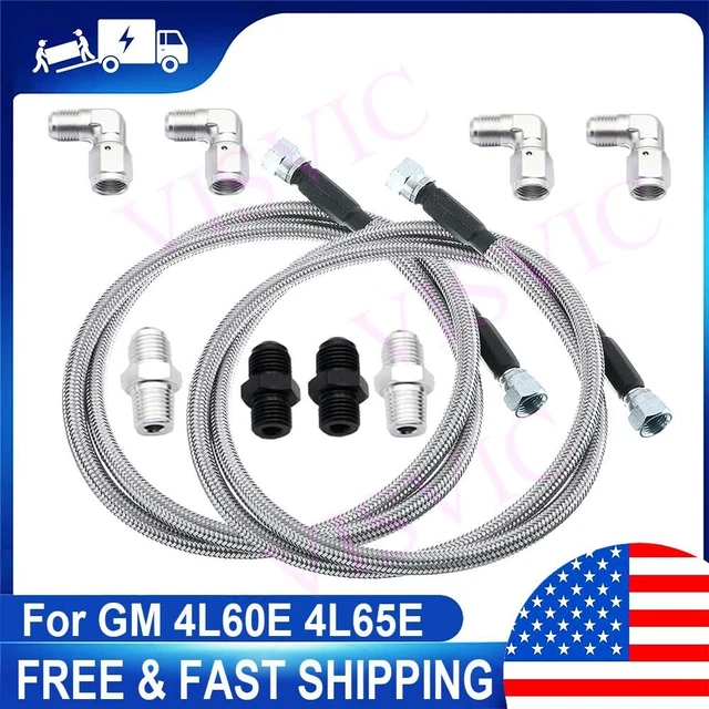 BRAND NEW TRANSMISSION Cooler Lines Kit 6AN Hose Line Kit Fit GM 4L60E