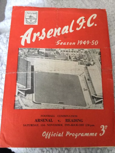 1949/50 Arsenal V Reading Combination Reserves League