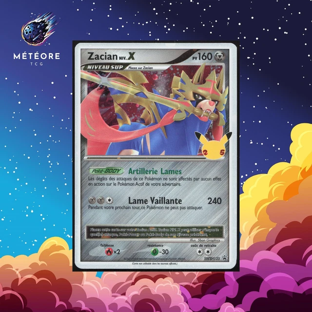 Pokémon - Carta Collezionabile Zacian Lv. X – SWSH135 – Edizione Promozionale 25° Anniversario (1 Pezzo)