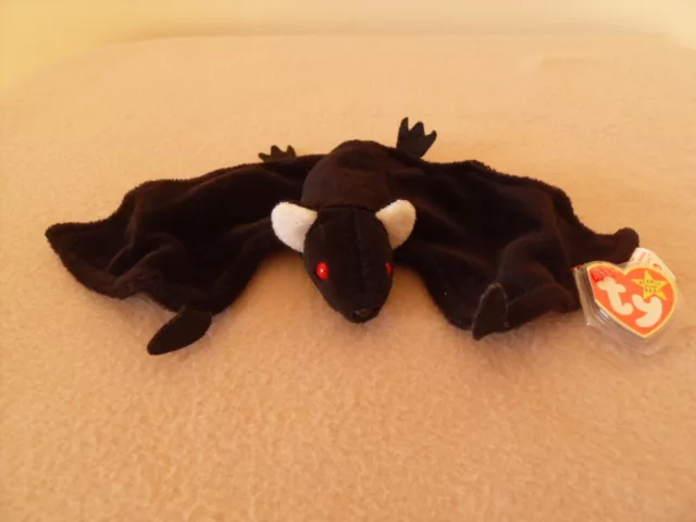 Original 1995 Radar The Black Bat Style 4091 With Card Tag Errors Ty Beanie Baby