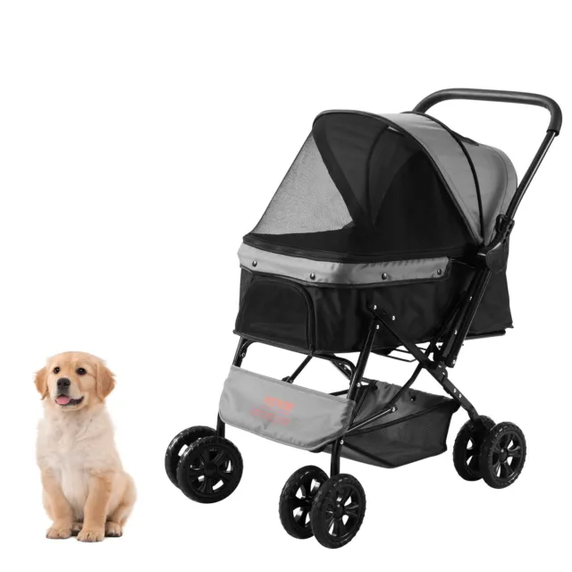 VEVOR carrito de perro carrito de perro plegable carrito de perro mascota transporte 50x85x97 cm