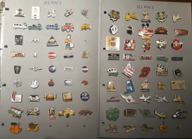 Lot environ 200 pin's collection certains rares avec classeur