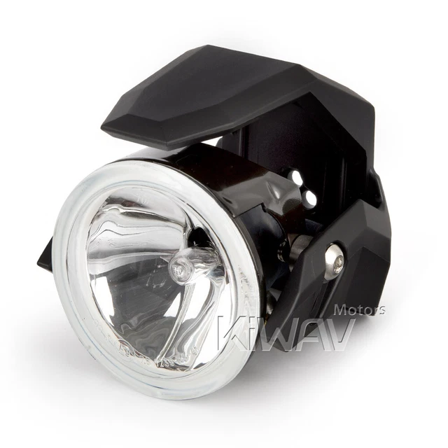 3" fog light H3 12V 55W ECE black metal housing black ABS shield PAIR for Harley