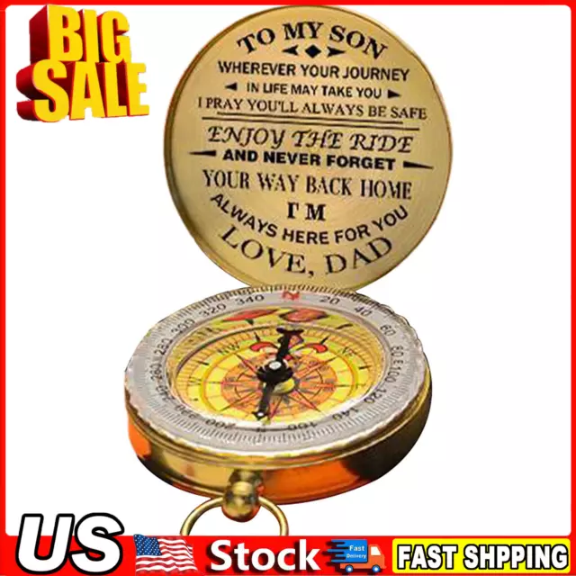 Dad To Son Enjoy The Ride Vintage Compass Copper Compass Kids Boys Birthday Gift