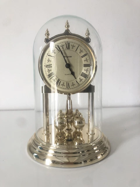 Horloge pendule 400 jours à boules Hangarter Quartz sous cloche en verre