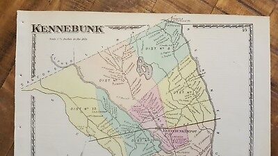 Antique Colored MAP - KENNEBUNK, MAINE (49) - / Atlas York County, ME - 1872 2