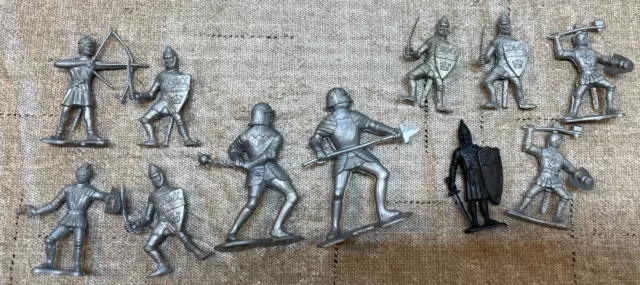 Vintage Marx 3" Medieval Knights Figures Toy Lot