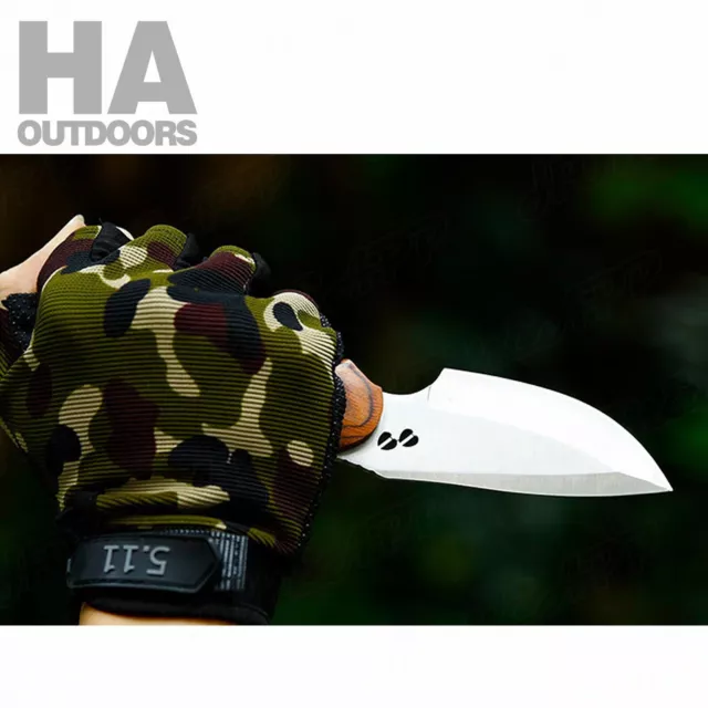 Outdoor Hunting Knife Camping Survival Knife Fixed Blade Wood Handle Gift  FK076