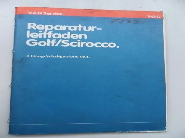 Werkstattbuch Reparaturleitfaden VW Golf Scirocco 4 GangSchaltgetriebe 7223